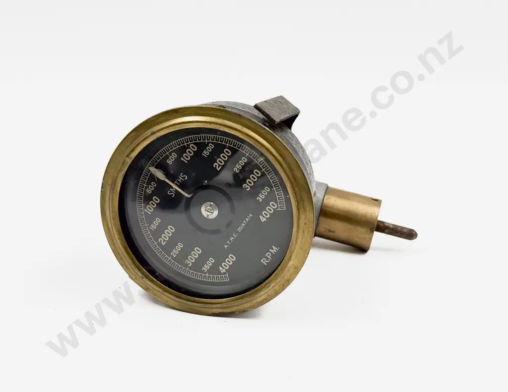 Japanned Brass Cased Smiths RPM x 4000 Gauge Image 1++