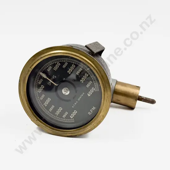 Japanned Brass Cased Smiths RPM x 4000 Gauge