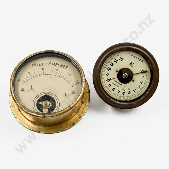 RPM x 100 Gauge and Un-Branded Milli-Amperes Gauge