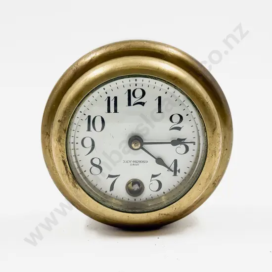 New Ormond 8 Day Brass Cased Key-Wind Car Clock