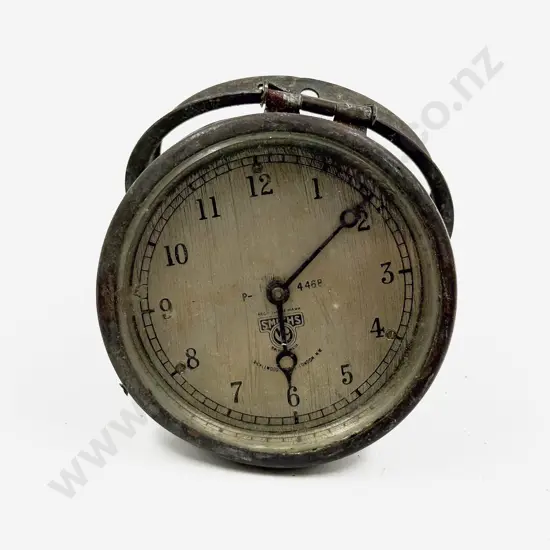 Smiths 4468 Japanned Metal Cased Lever Wind Car Clock