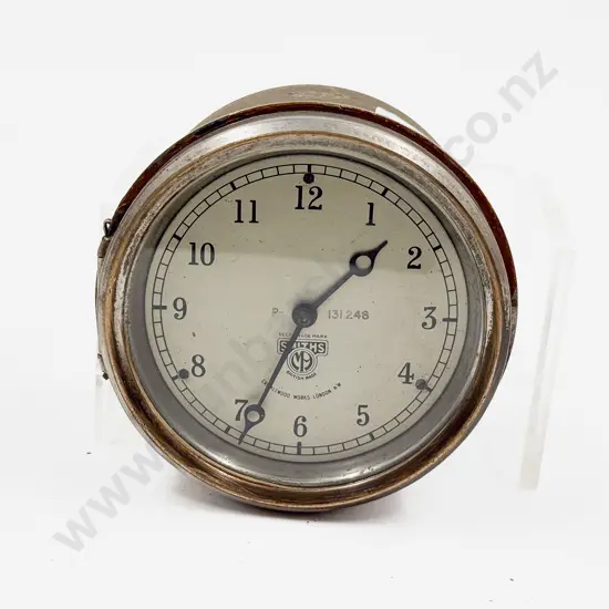 Smiths 131248 White Metal & Chromed Cased Lever Wind Car Clock