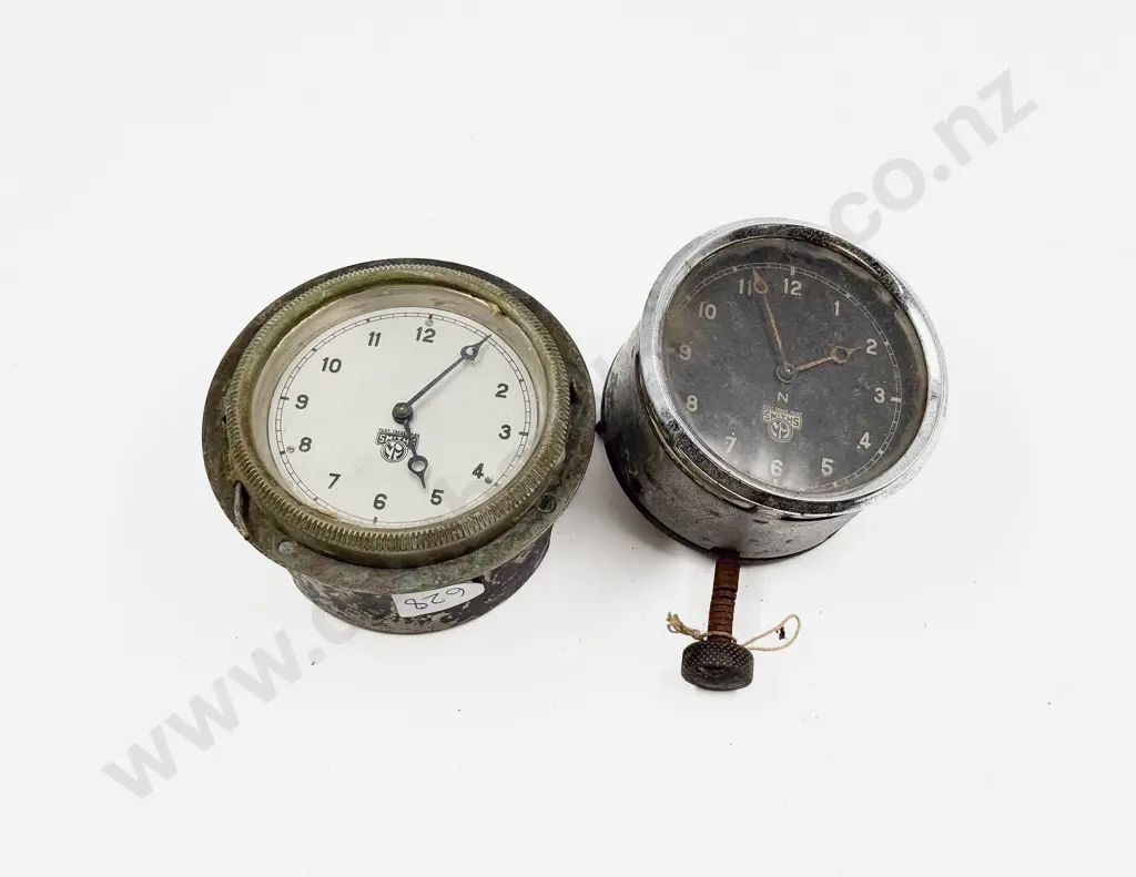 Smiths White Metal Cased Lever Wind Car Clock Image 1++