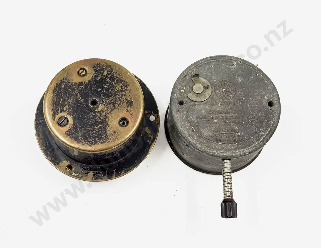 Phinney-Walker White Metal Cased 8 Day Rim Wind Car Clock Image 1++