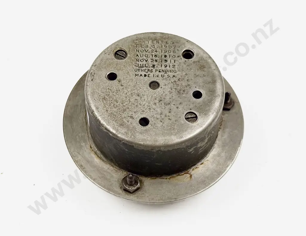 Phinney-Walker White Metal Cased 8 Day Rim Wind Car Clock Image 1++