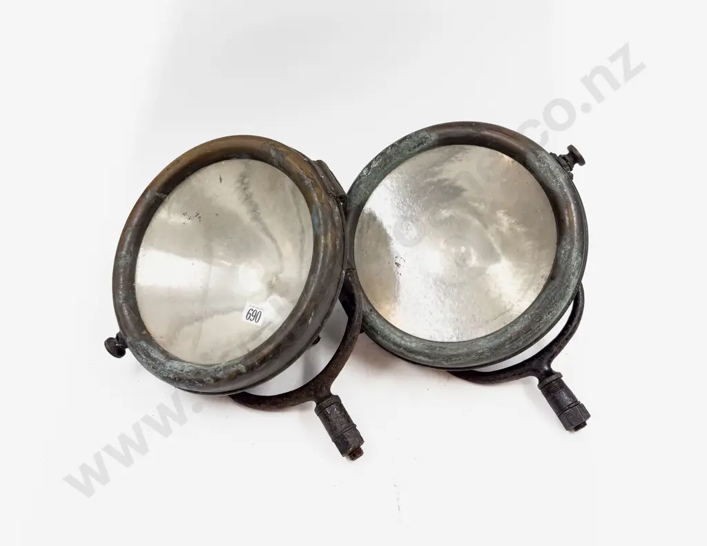 Pair (Right and Left) Rushmore Vintage Electrical Cowl Head Lights Image 1++