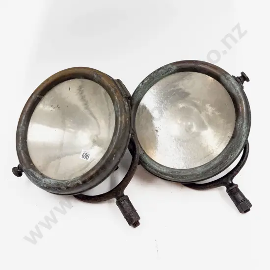 Pair (Right and Left) Rushmore Vintage Electrical Cowl Head Lights