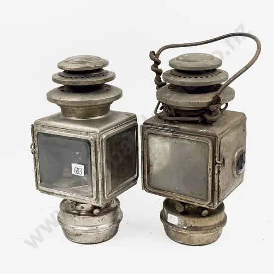 Antique Pair of CM Hall Carriage Lamps