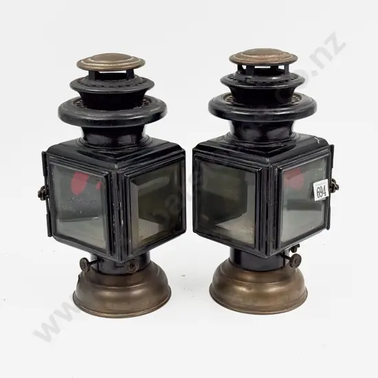 Pair Antique Un-Branded Gas Lamps