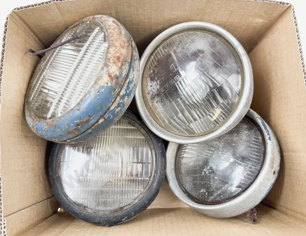 Pair of Italian Carello E3 Headlights and Pair Butlers Headlights Image 1++