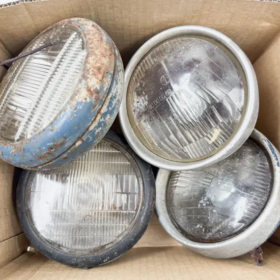 Pair of Italian Carello E3 Headlights and Pair Butlers Headlights