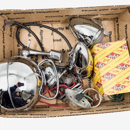 Raydyot Spot Lamp with Pair Lucas 1142 Side Lamps and Various