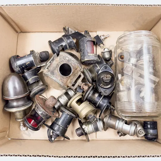 Qty Assorted Vintage Interior Carriage Light Fittings and Various