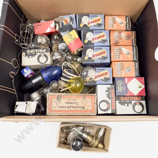 Qty Assorted Packeted New Old Stock Light Bulbs and Various