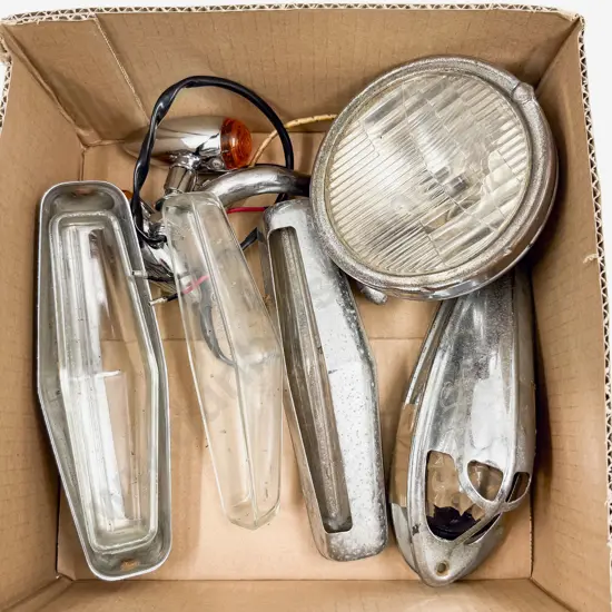 Vintage Two Pair Tail Lights with Fog Lamps Two Bonnet Light Fittings