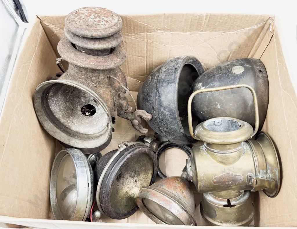 Qty Vintage Search and Head Lamps suitable for repair and or parts Image 1++