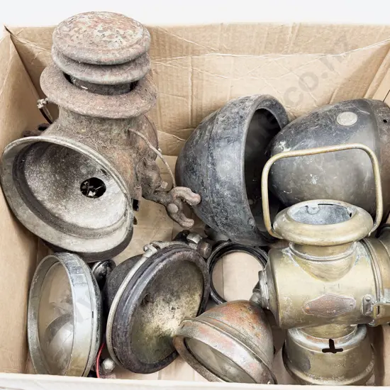 Qty Vintage Search and Head Lamps suitable for repair and or parts