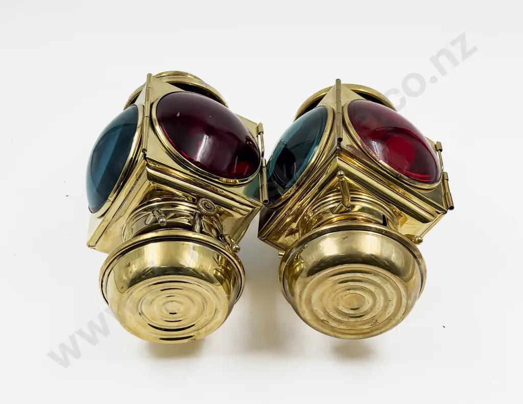 Pair Replica Brass E & J Ford Model T Kerosene Head Lamps Image 1++