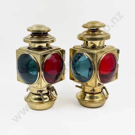 Pair Replica Brass E & J Ford Model T Kerosene Head Lamps