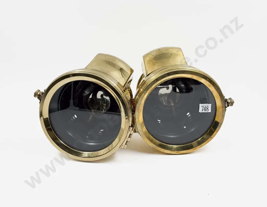 Pair of Replica Brass Edmunds & Jones E & J Ford Model 666 Head Lamps Image 1++