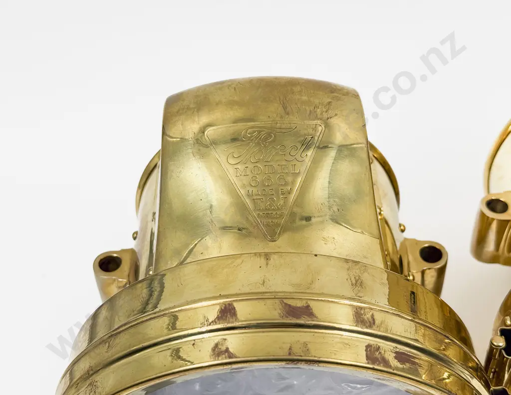 Pair of Replica Brass Edmunds & Jones E & J Ford Model 666 Head Lamps Image 1++