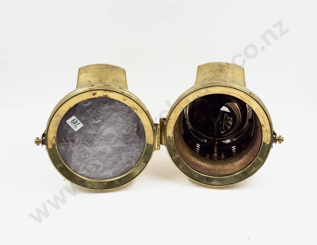 Pair of Replica Brass Edmunds & Jones E & J Ford Model 666 Head Lamps Image 1++