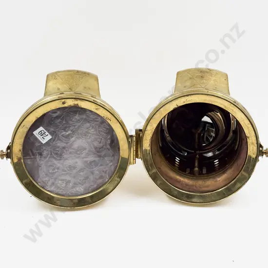Pair of Replica Brass Edmunds & Jones E & J Ford Model 666 Head Lamps