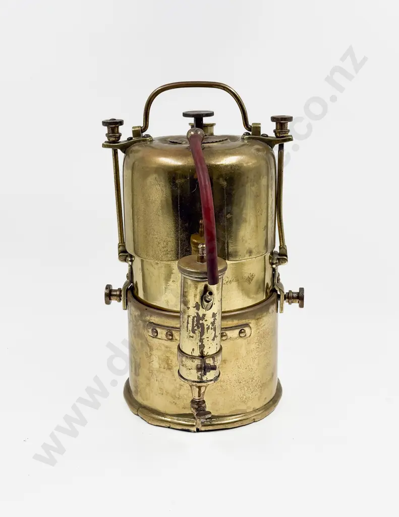 C1920's Brass Large Acetylene Generator by Howes & Burley No1045 Image 1++