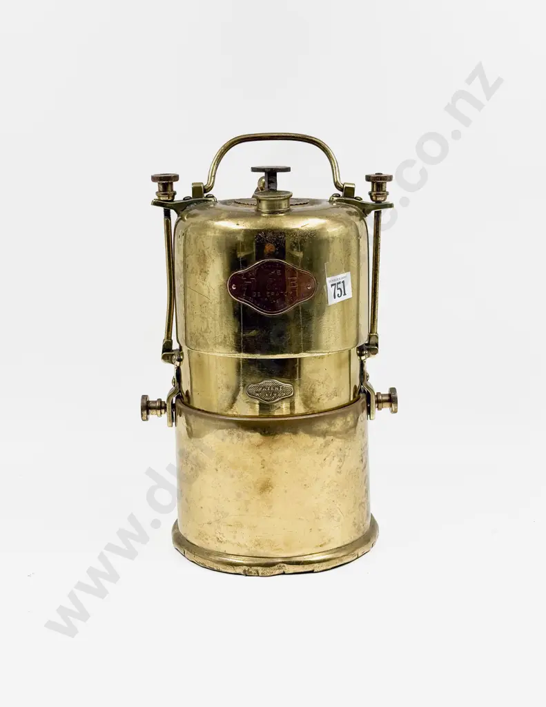 C1920's Brass Large Acetylene Generator by Howes & Burley No1045 Image 1++