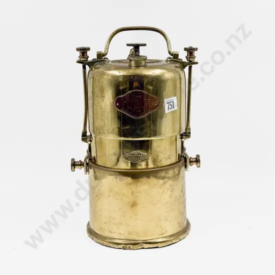 C1920's Brass Large Acetylene Generator by Howes & Burley No1045
