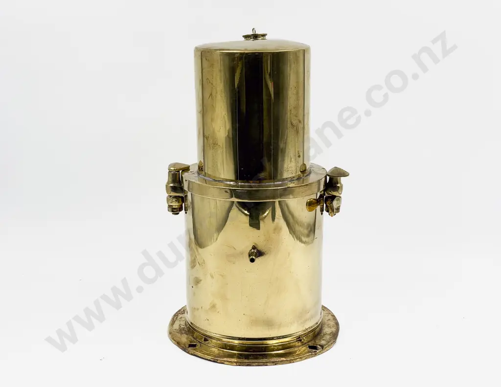 Vintage Brass Cylindrical Acetylene Generator Image 1++