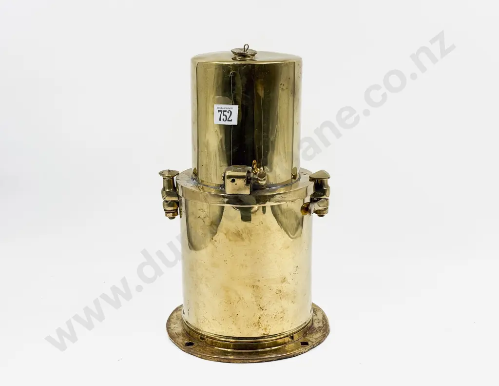 Vintage Brass Cylindrical Acetylene Generator Image 1++