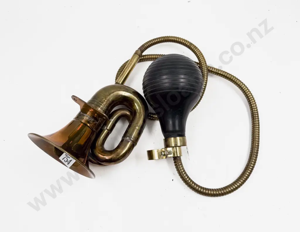 Rubes Antique Type Brass Auto Squeeze Bulb Horn Image 1++