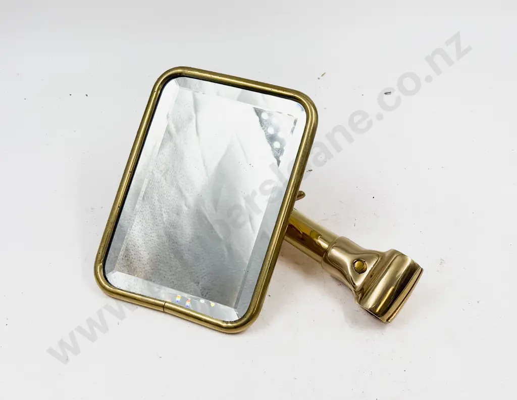 Large Replica Brass Automobile Rear View Mirror Image 1++