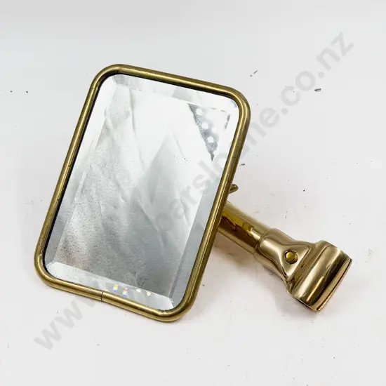 Large Replica Brass Automobile Rear View Mirror