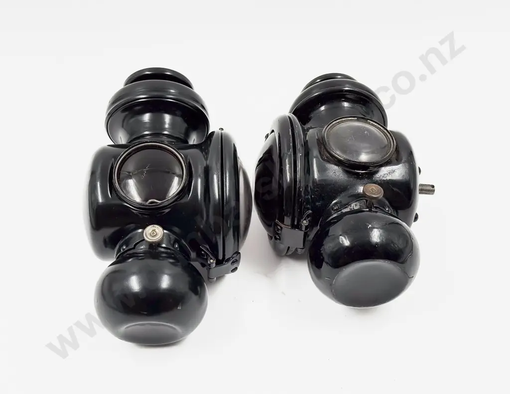 Two Mixed Type Model T Ford Kerosene Lamps - Ford-0 Brown and Ford Model 560 Image 1++