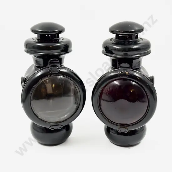 Two Mixed Type Model T Ford Kerosene Lamps - Ford-0 Brown and Ford Model 560