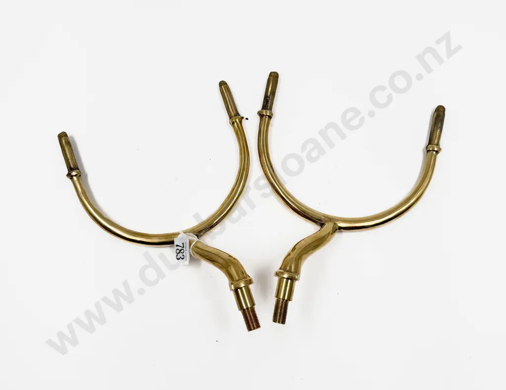 Pair New Replica 1911-1914 Model T Cast Brass Headlight Brackets Image 1++