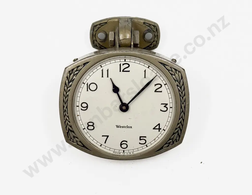 Model A Ford Art Deco Westclox Dashboard Clock Image 1++