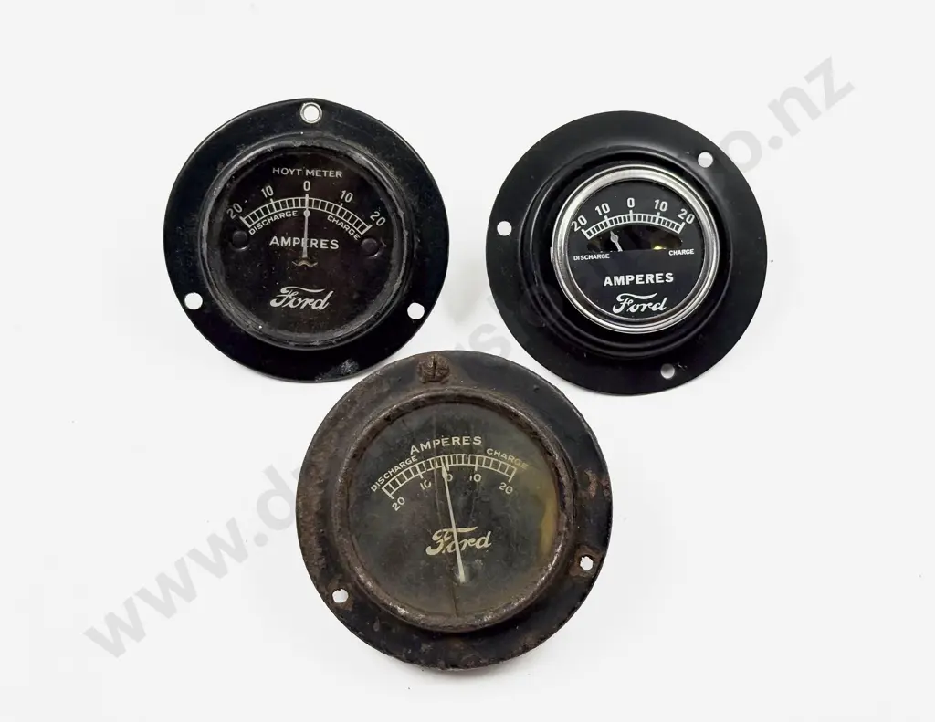 Two Vintage Ford Amperes and Replica Meter Image 1++