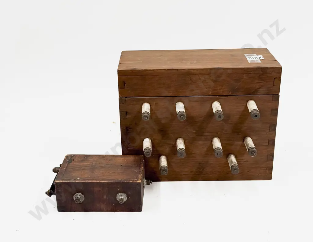 Vintage Ford Wooden Coil Box and Buzz Coil Box Image 1++