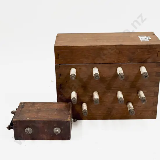 Vintage Ford Wooden Coil Box and Buzz Coil Box