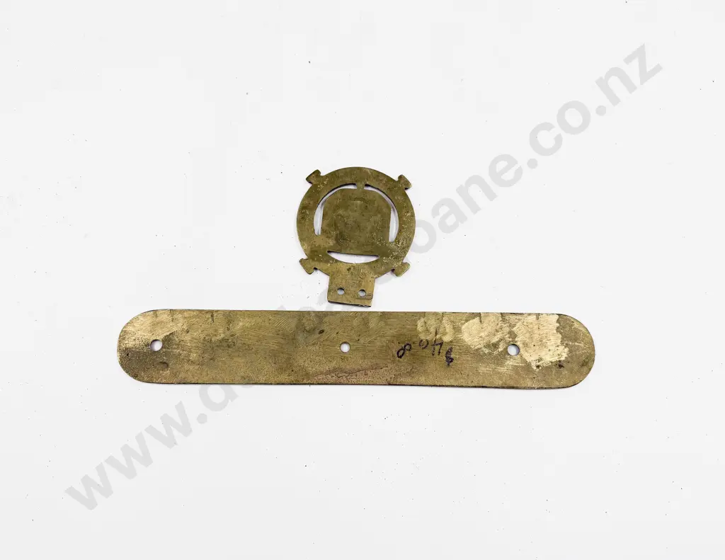 Brass Model T Ford Register Great Britain Car Mascot and Ford Motor Co Brass Plaque Image 1++