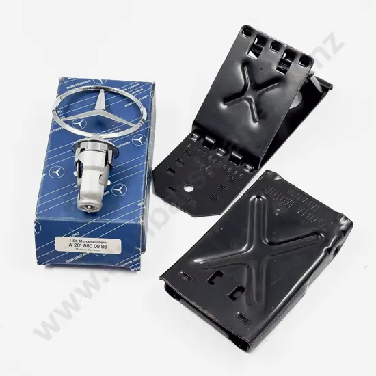 As New Boxed Mercedes Hood Emblem and A2035830075 Wheel Stopper