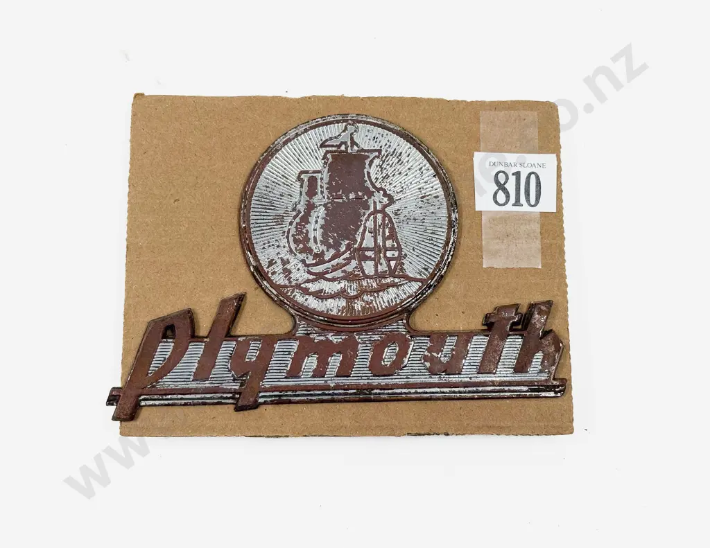 C1940 Plymouth Trunk Lid Emblem Image 1++