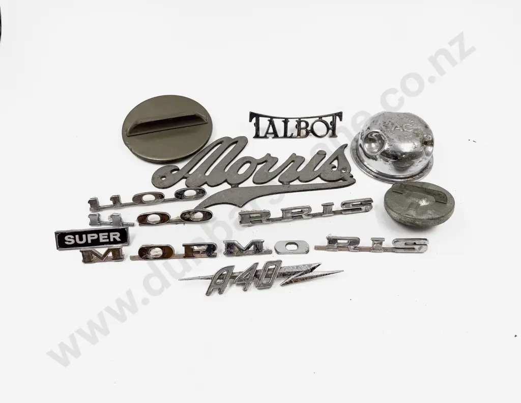 Morris and Morris 1100 Emblems with Talbot & A40 and Three Various Hub and Petrol Caps Image 1++