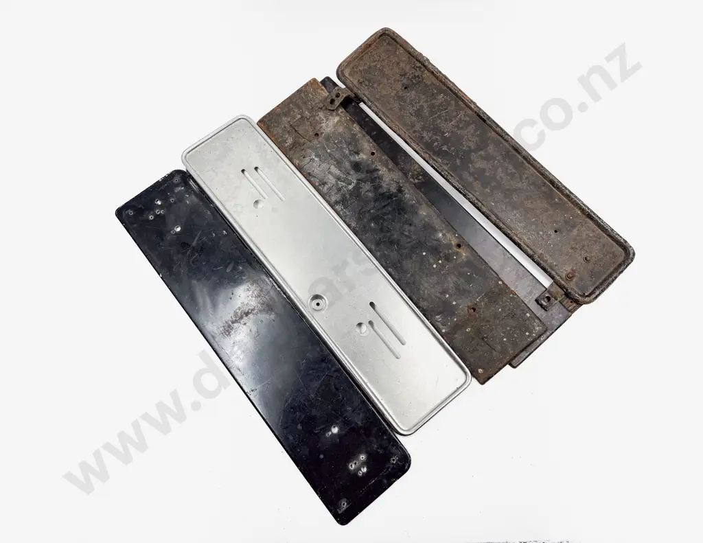 Two Pair Vintage Automobile Number Mounting Plates and Three Singles Image 1++