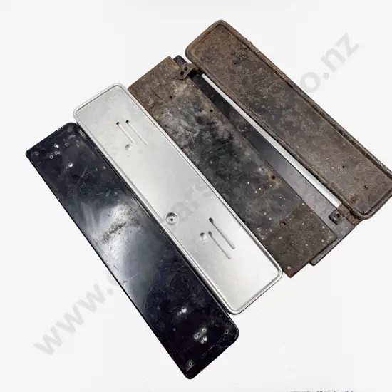 Two Pair Vintage Automobile Number Mounting Plates and Three Singles