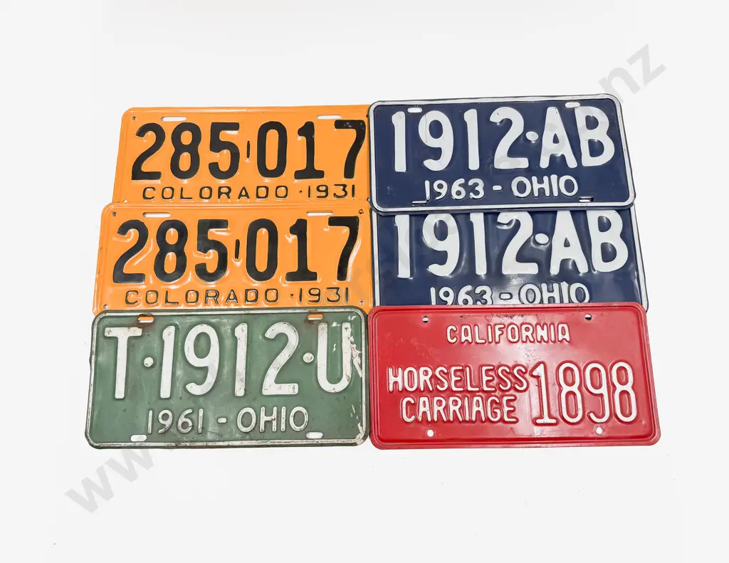 Two Pair and Two Single USA Automobile Number Plates Image 1++