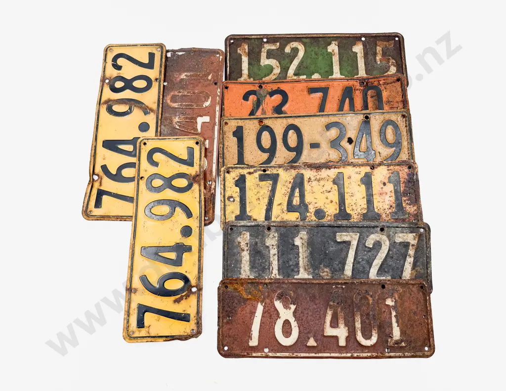 Two Pair and Five Single Automobile Number Plates Image 1++
